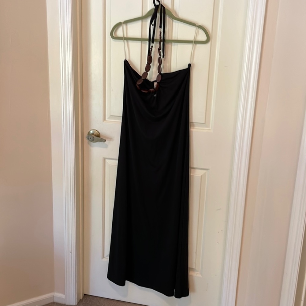Black maxi cotton dress